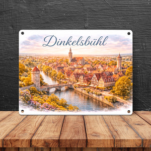 Dinkelsbühl Altstadt Metallschild in 15x20 cm Vintage