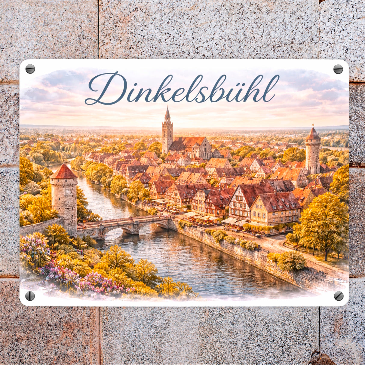 Dinkelsbühl Altstadt Metallschild in 15x20 cm Vintage