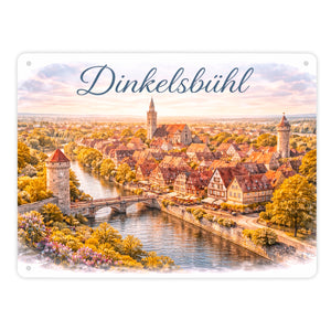 Dinkelsbühl Altstadt Metallschild in 15x20 cm Vintage