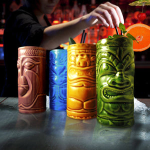 Tiki Cocktailgläser Hawaii Gläser Tiki Totem Cocktailbecher im 4er Set