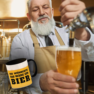 Ich wünschte das wäre ein Bier Kaffeebecher mit Bier Motiv