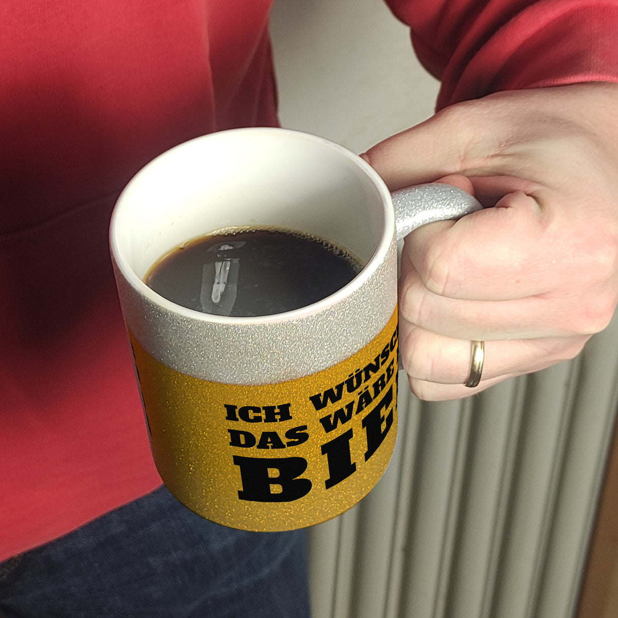 Ich wünschte das wäre ein Bier Kaffeebecher mit Bier Motiv