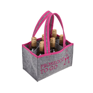 Prosecco to go Tasche für 6 kleine Sektflaschen