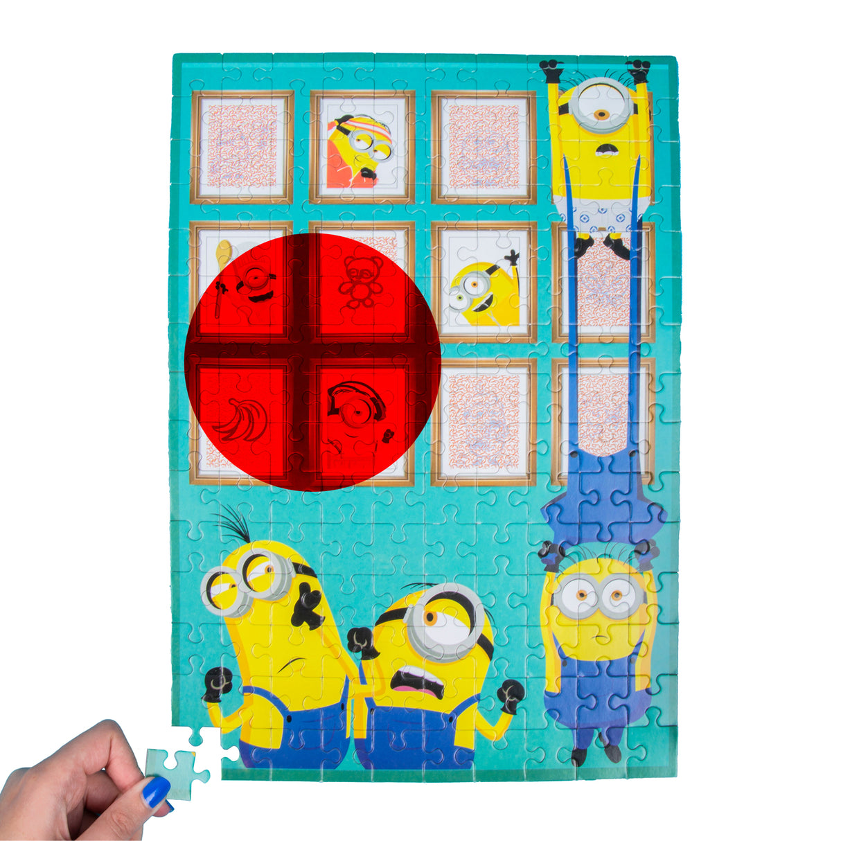 Doppelseitiges Minions Puzzle mit 150 Teilen und magischer Maske