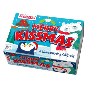 Merry Kissmas Weihnachten Oddsocks Socken in 37-42 im 6er Set