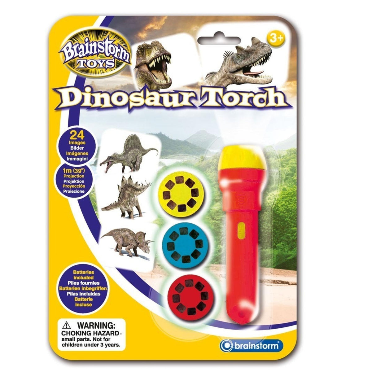Dinosaurier Taschenlampe mit Projektor und 3 Projektionsscheiben