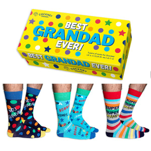 Best Grandad ever! Opa Socken in 39-46 (3 Paare)
