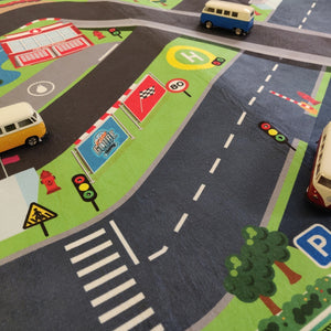 Rennbahn Straße Spielteppich mit LED Licht