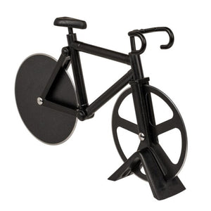 Fahrrad Pizzaschneider in schwarz mit Ständer