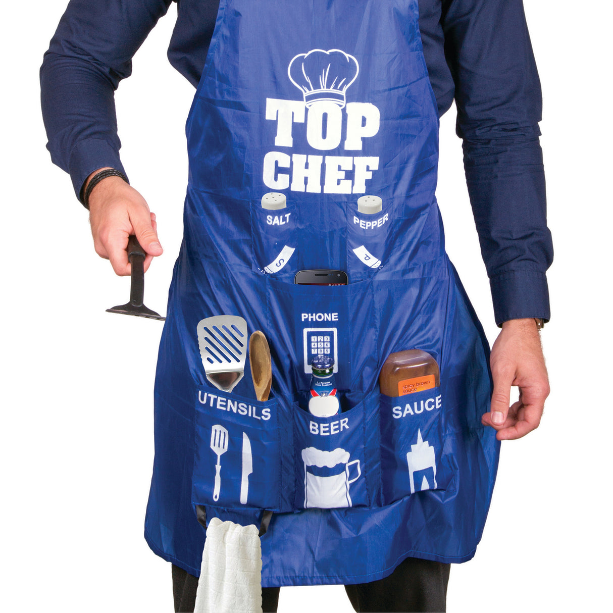 Männer Kochschürze mit 6 Taschen