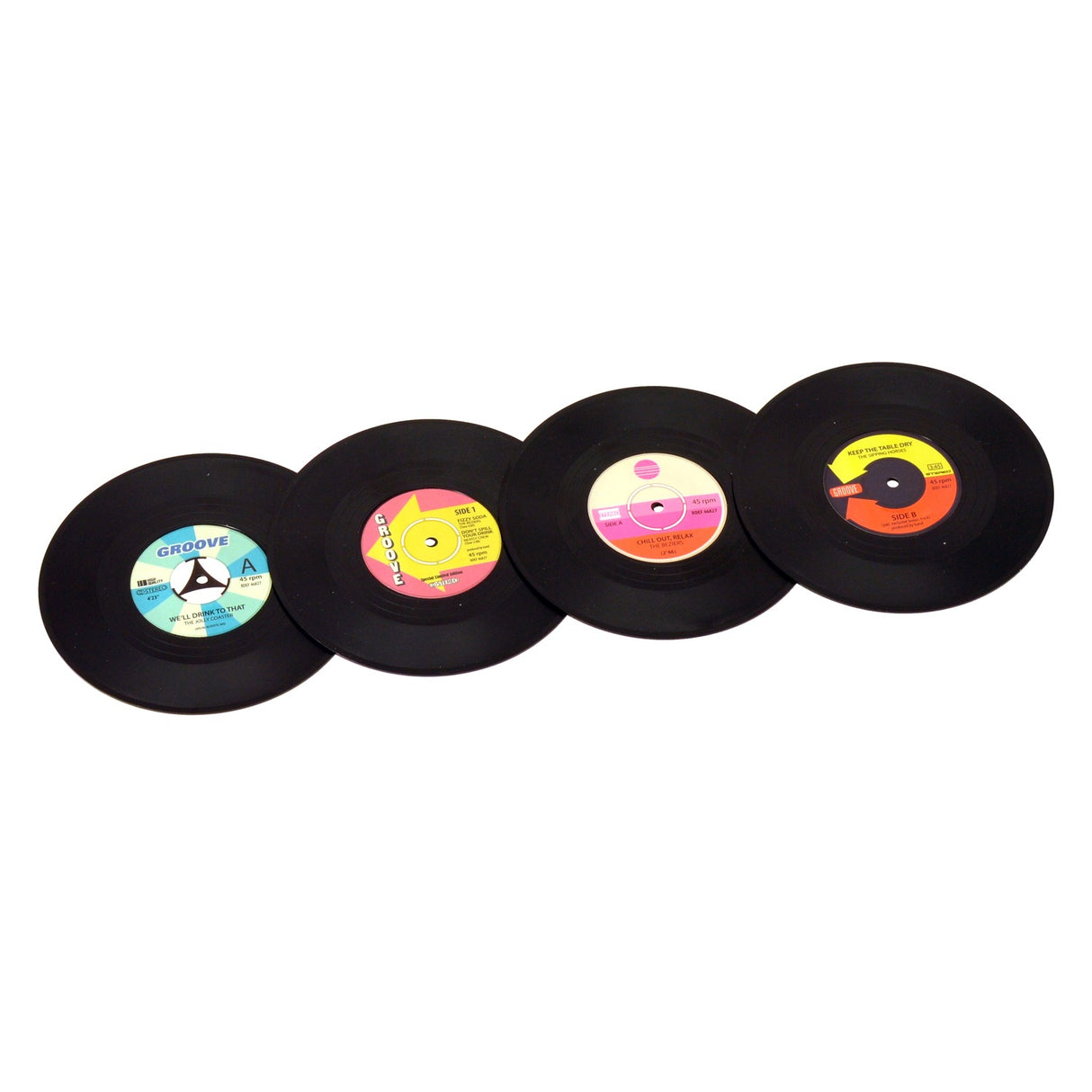 Vinyl Glasuntersetzer im 4er Set