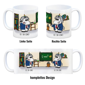 Honeycorns Kaffeebecher mit Einhorn Motiv und Spruch: Sei ein Genie!
