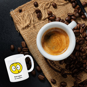 Kaffeebecher mit Spruch: Nicht ärgern nur wundern.