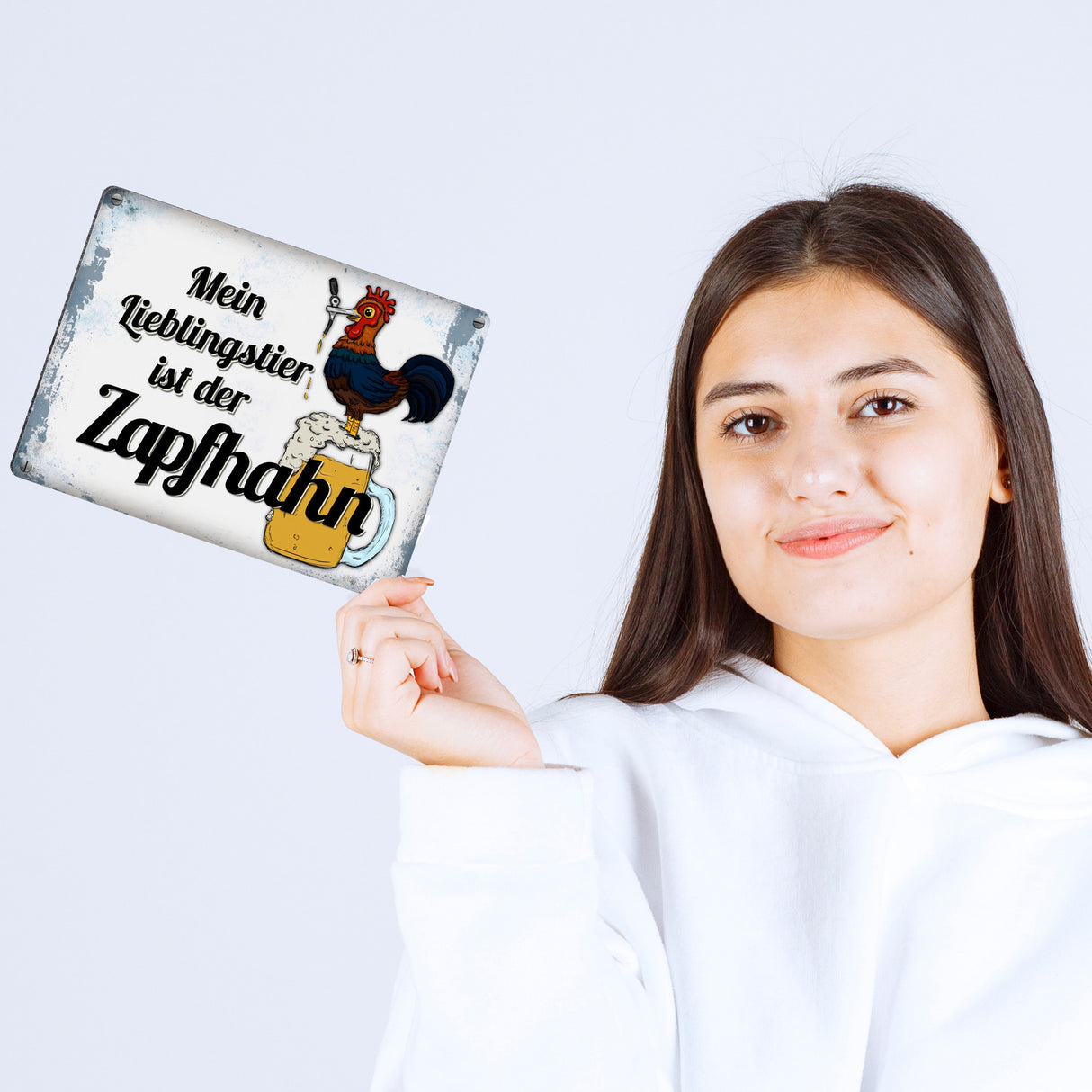 Mein Lieblingstier ist der Zapfhahn Metallschild mit Bier Motiv Bar Kneipe Hahn