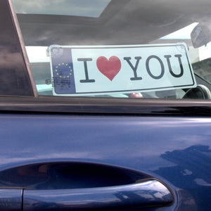 I Love You Nummernschild Dekoartikel mit Saugnäpfen