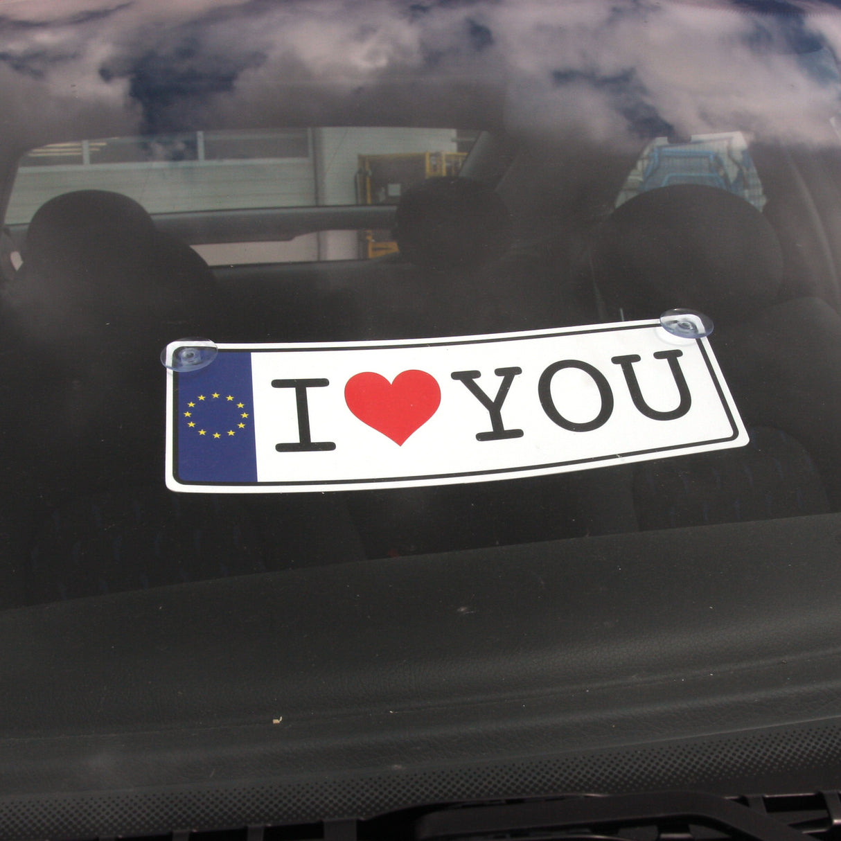 I Love You Nummernschild Dekoartikel mit Saugnäpfen