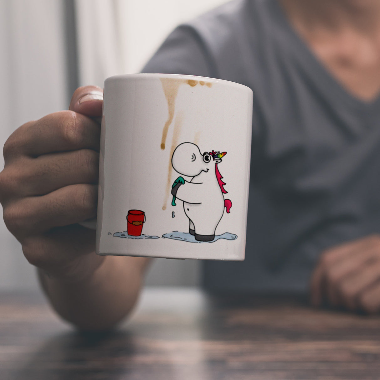 Honeycorns putzendes Einhorn Kaffeebecher