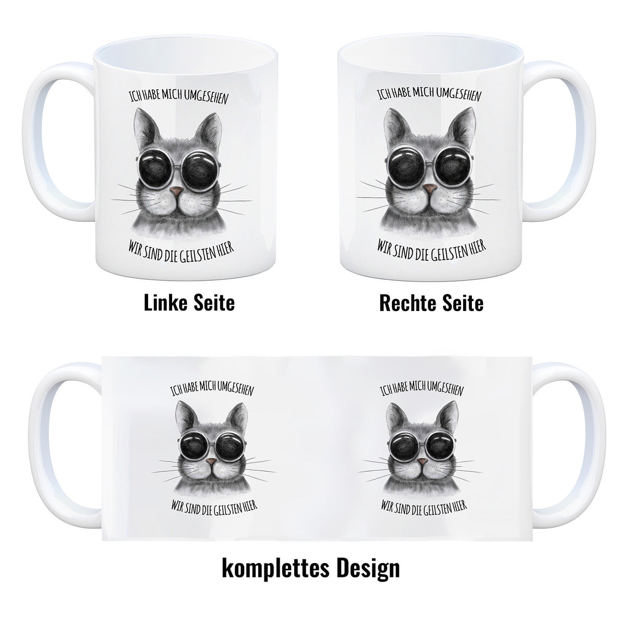Wir sind die geilsten hier Katze Kaffeebecher