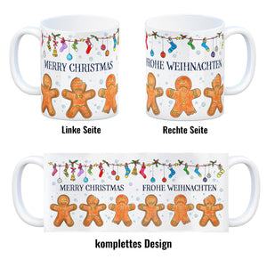 Frohe Weihnachten Lebkuchenmann Kaffeebecher