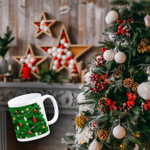 Kaffeebecher mit fotorealistischem Weihnachtsbaum Motiv