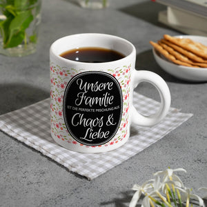Kaffeebecher mit Spruch: Unsere Familie ist die perfekte ...