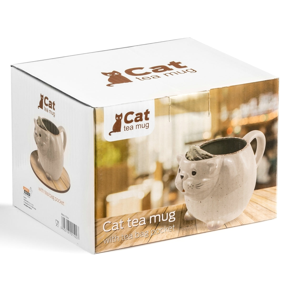 Katzen Tasse mit Teebeutel-Halterung
