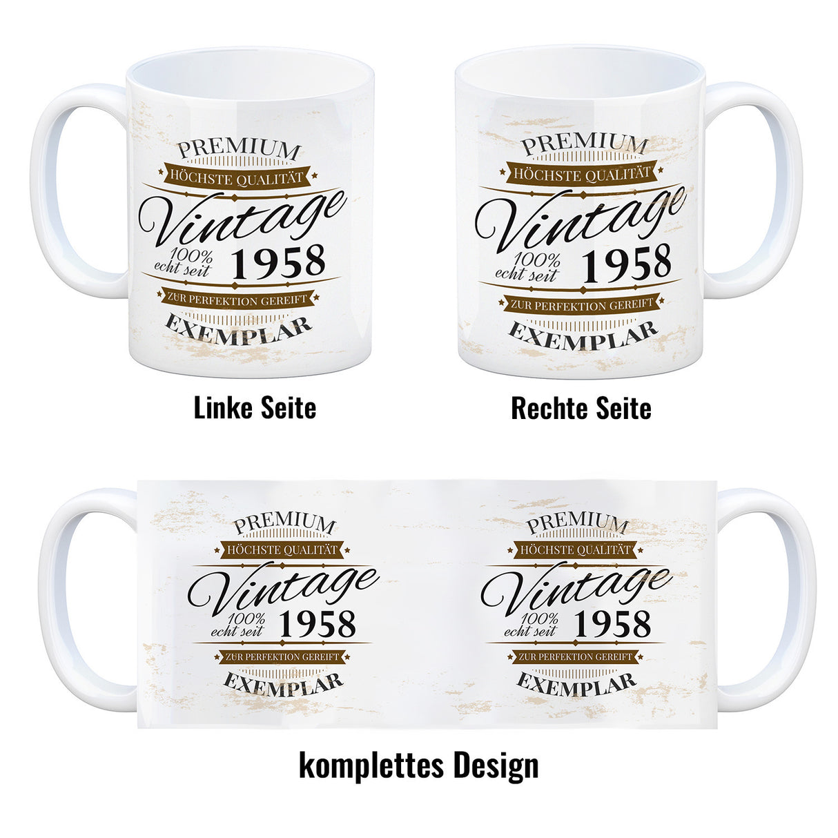 Vintage Tasse 100% echt seit 1958 - Premium Exemplar - Zur Perfektion gereift -