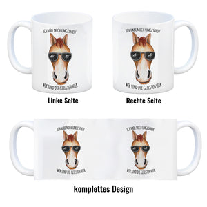 Ich habe mich umgesehen, wir sind die Geilsten hier Kaffeebecher mit Pferd