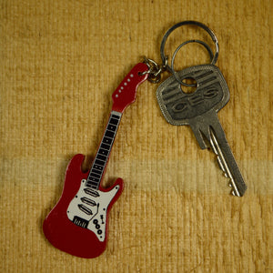 E-Gitarre Schlüsselanhänger in rot