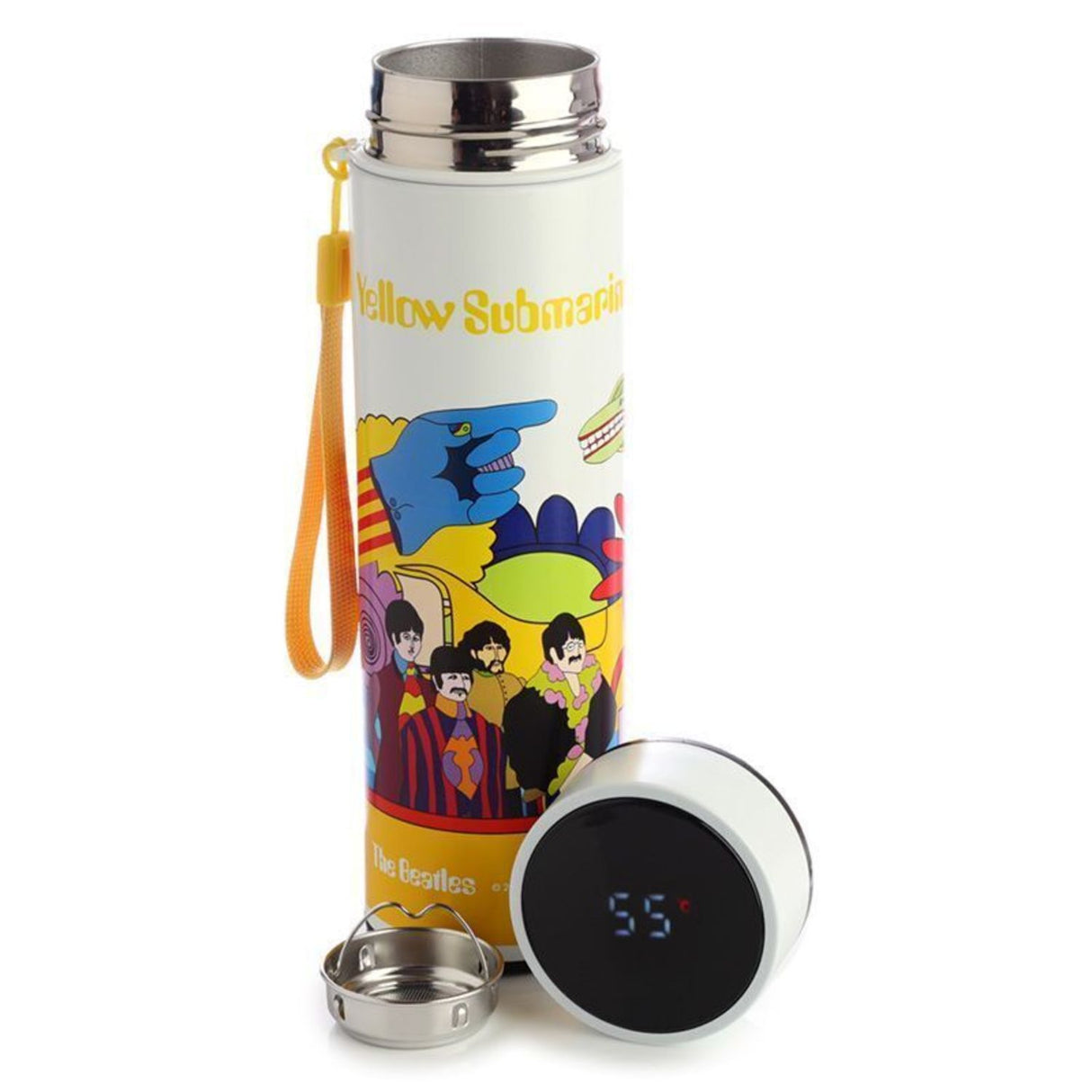 Yellow Submarine Beatles Trinkflasche mit Digital Thermometer