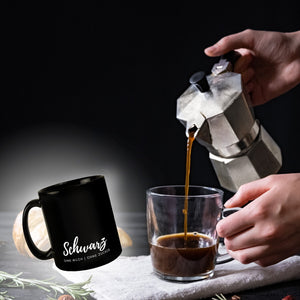 Schwarz - ohne Milch und ohne Zucker Kaffeebecher mit Spruch