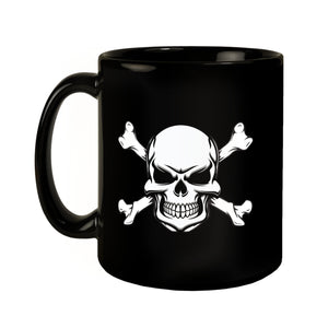 Totenkopf mit gekreuzten Knochen Kaffeebecher in schwarz