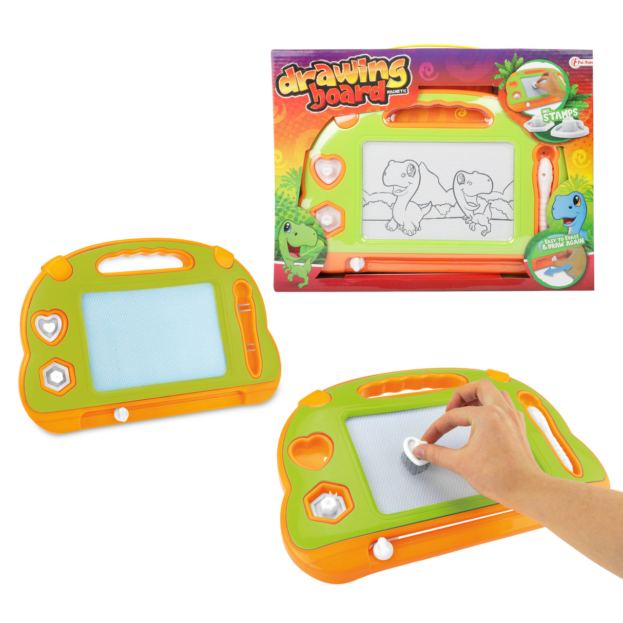 Magisches Dino Zeichenbrett mit Stempel und Stift