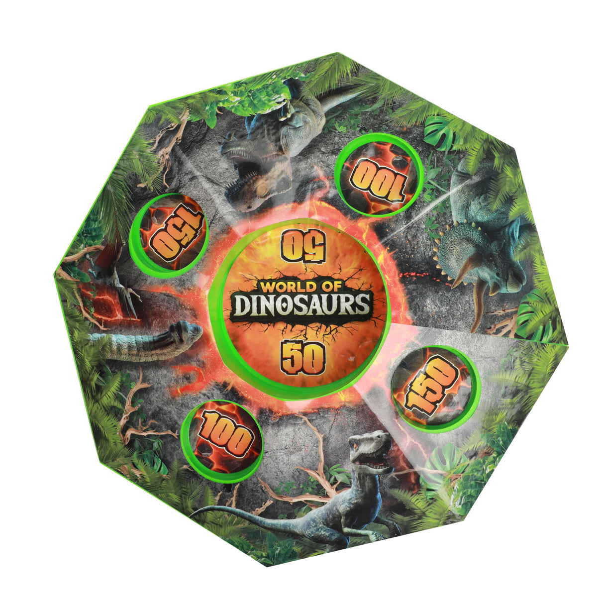 Dinosaurier Vulkan Murmelspiel mit 10 Murmeln
