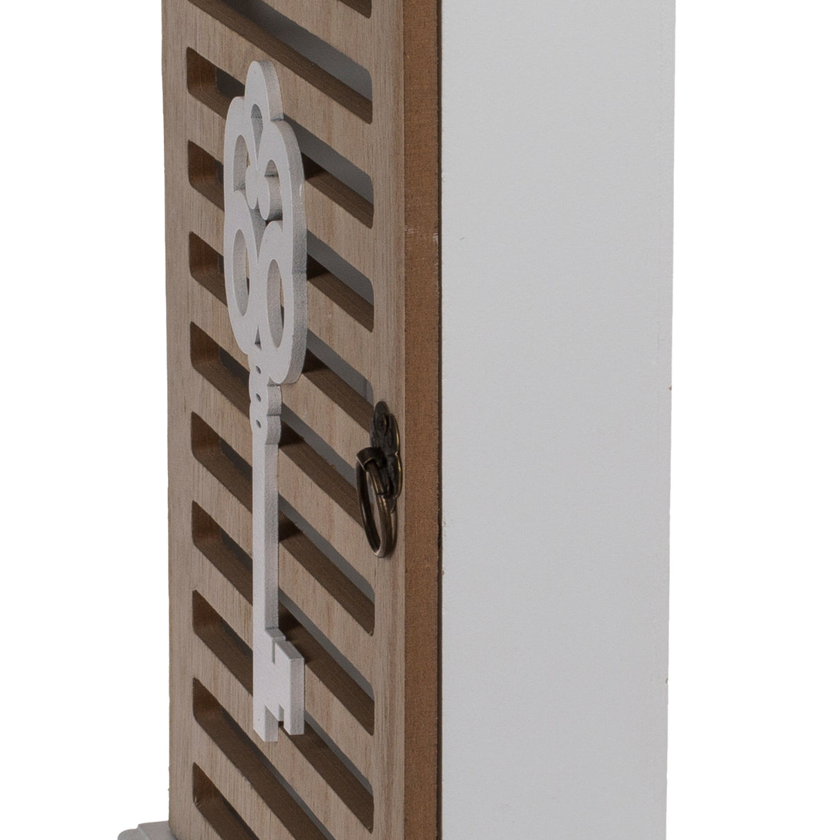 Retro Holz Schlüsselkasten mit Tür und 6 Haken