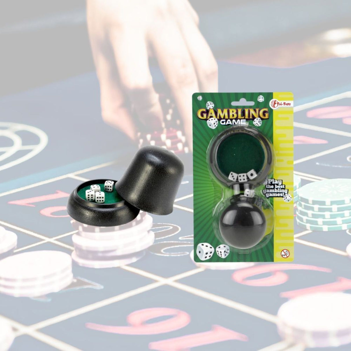 Würfelbecher mit 5 Würfeln