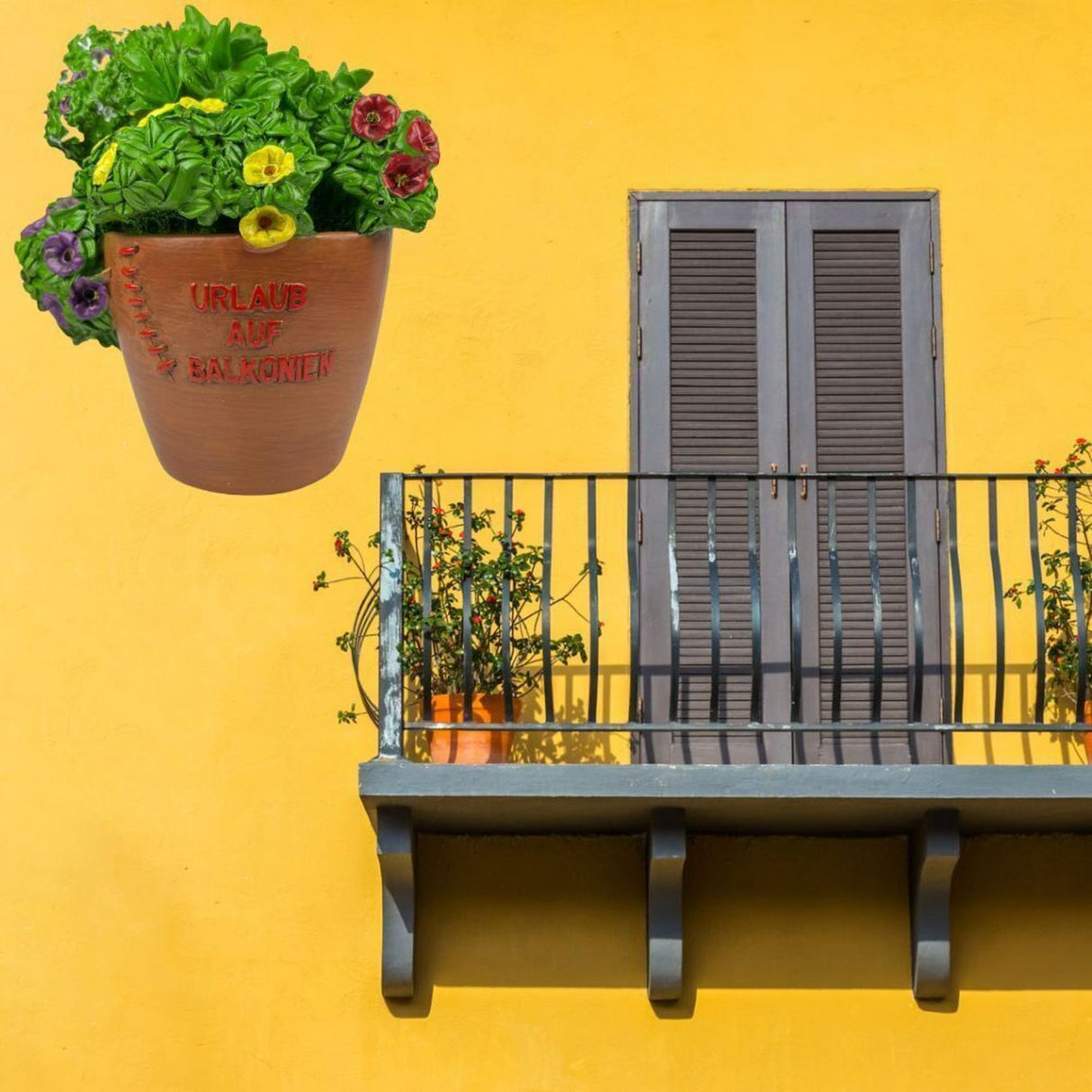 Urlaub auf Balkonien Blumentopf Spardose