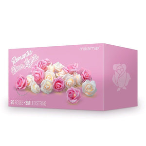 Rosen Lichterkette mit rosa und weißen LED Blüten