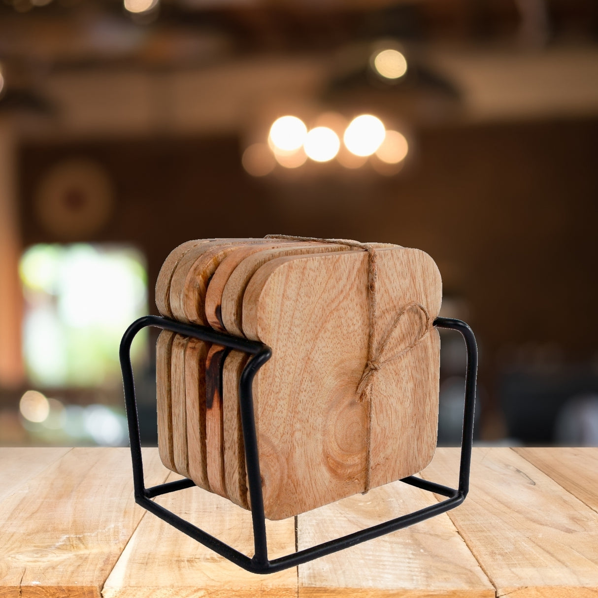 Toastbrotscheibe Untersetzer aus Holz im 6er Set