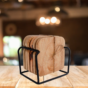 Toastbrotscheibe Untersetzer aus Holz im 6er Set