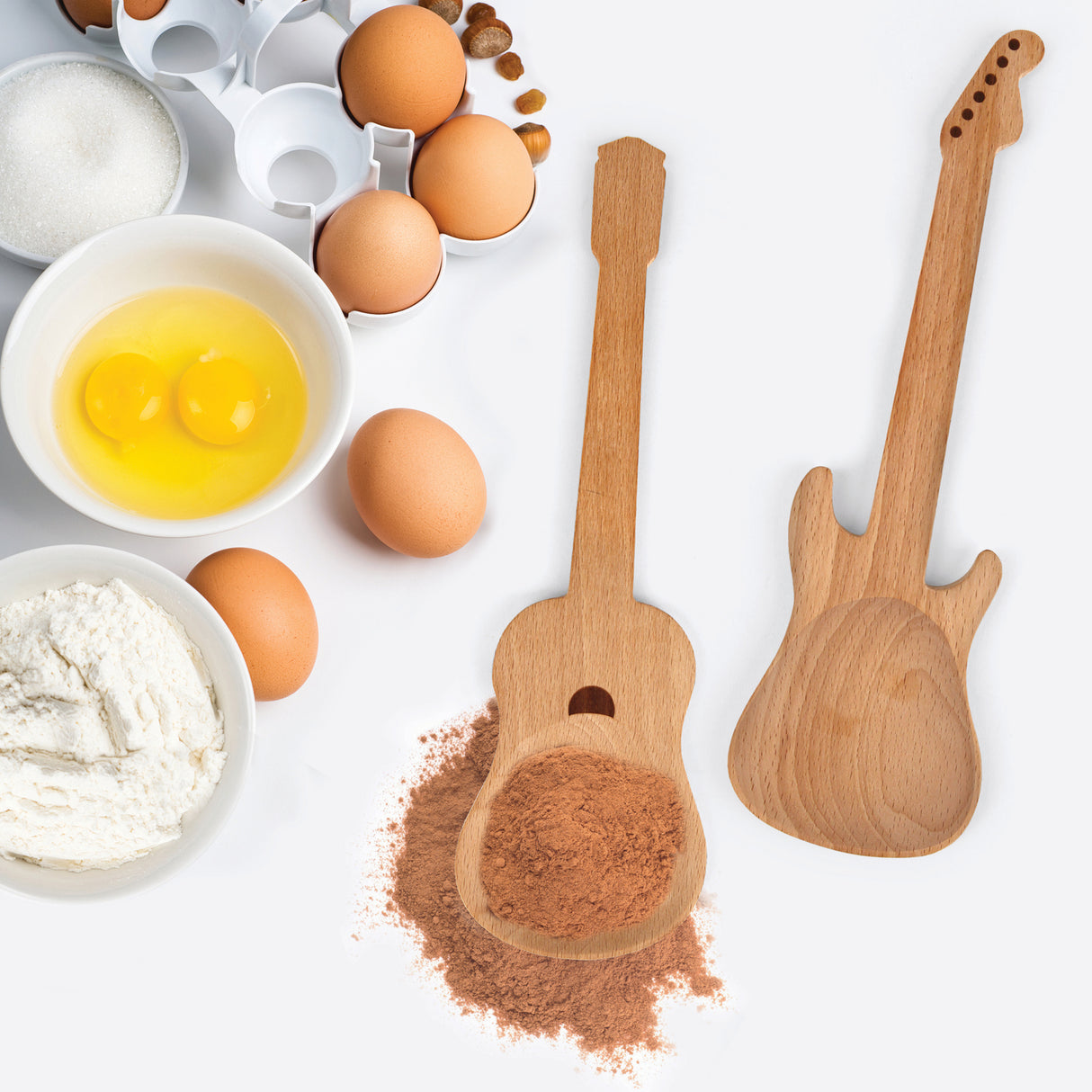 Salatbesteck Gitarre - Holzlöffel Set in Gitarrenform