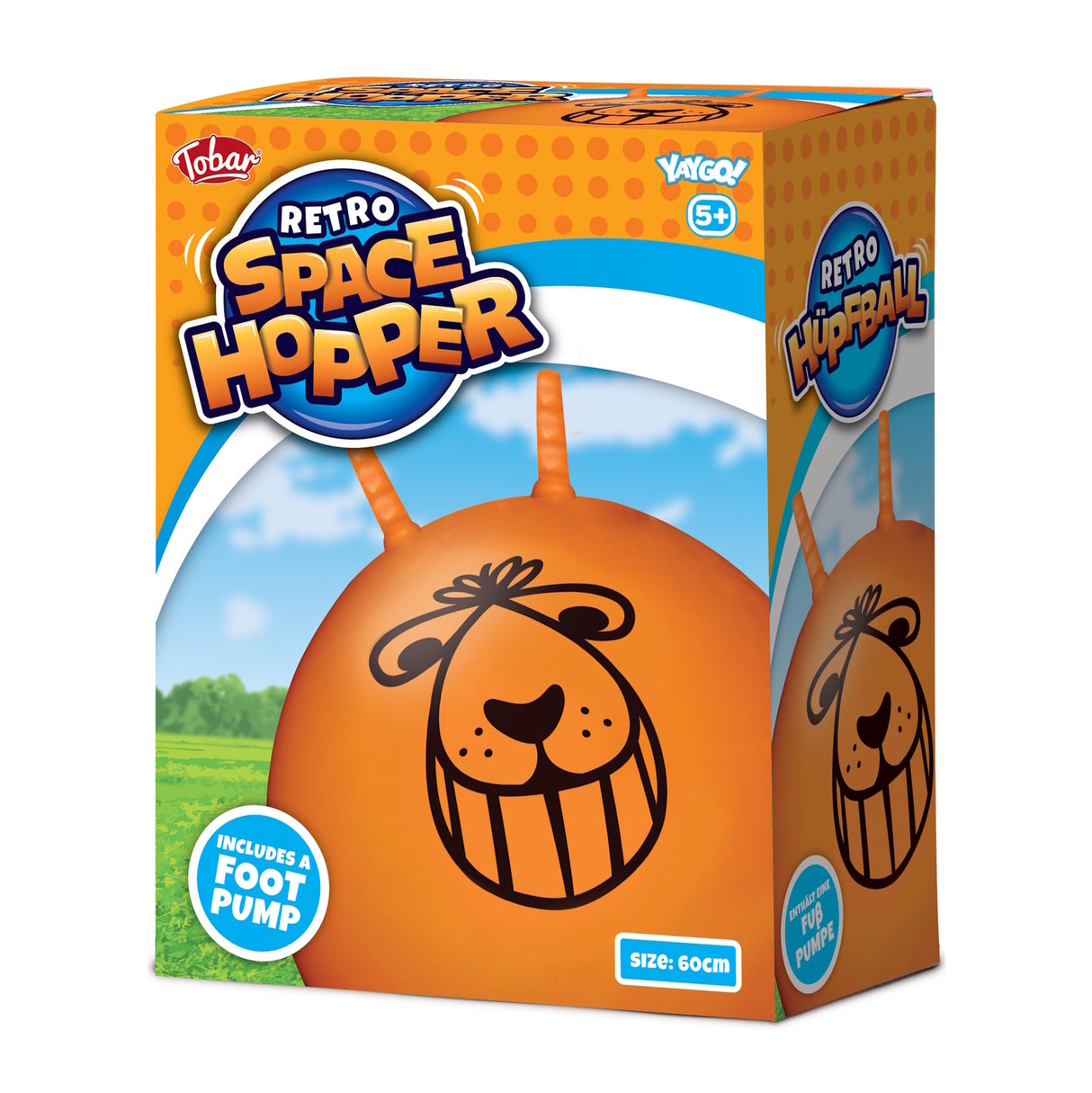 Retro Space Hopper Hüpfball mit Luftpumpe