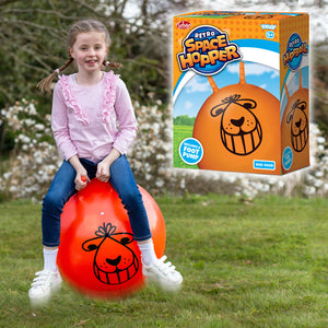 Retro Space Hopper Hüpfball mit Luftpumpe