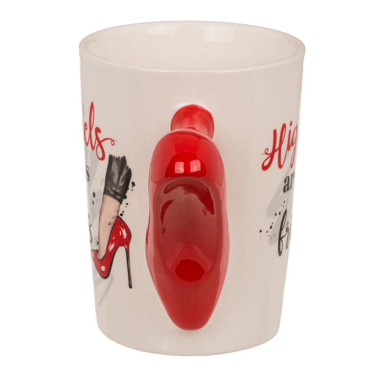 High heels are girls best friends Kaffeebecher mit Stöckelschuh als Henkel
