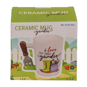 I love my tiny garden Gärtner Kaffeebecher mit Gartenhacke als Henkel