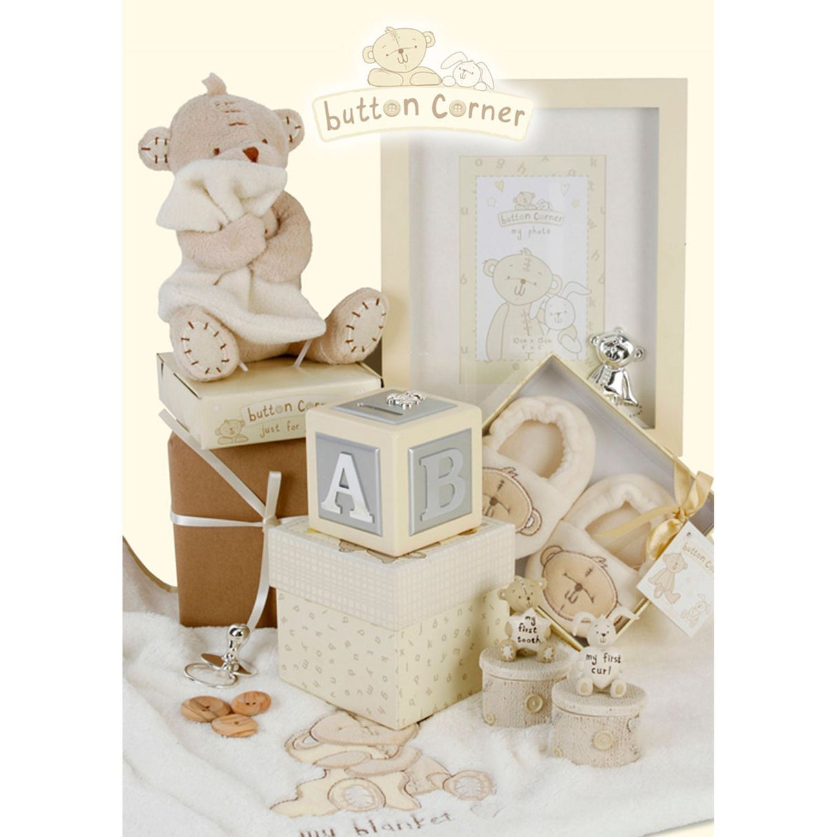 Teddy und Hase Locke und Milchzähne Aufbewahrungsboxen im 2er Set