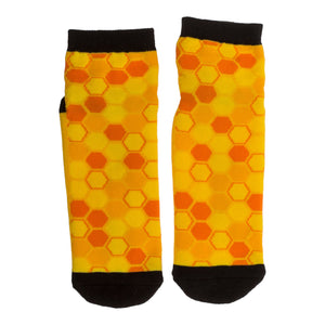 Socken Bienenwaben Bienen Strumpf mit ABS Sohle in 36-45 im Paar