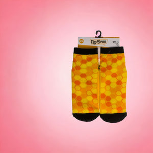 Socken Bienenwaben Bienen Strumpf mit ABS Sohle in 36-45 im Paar