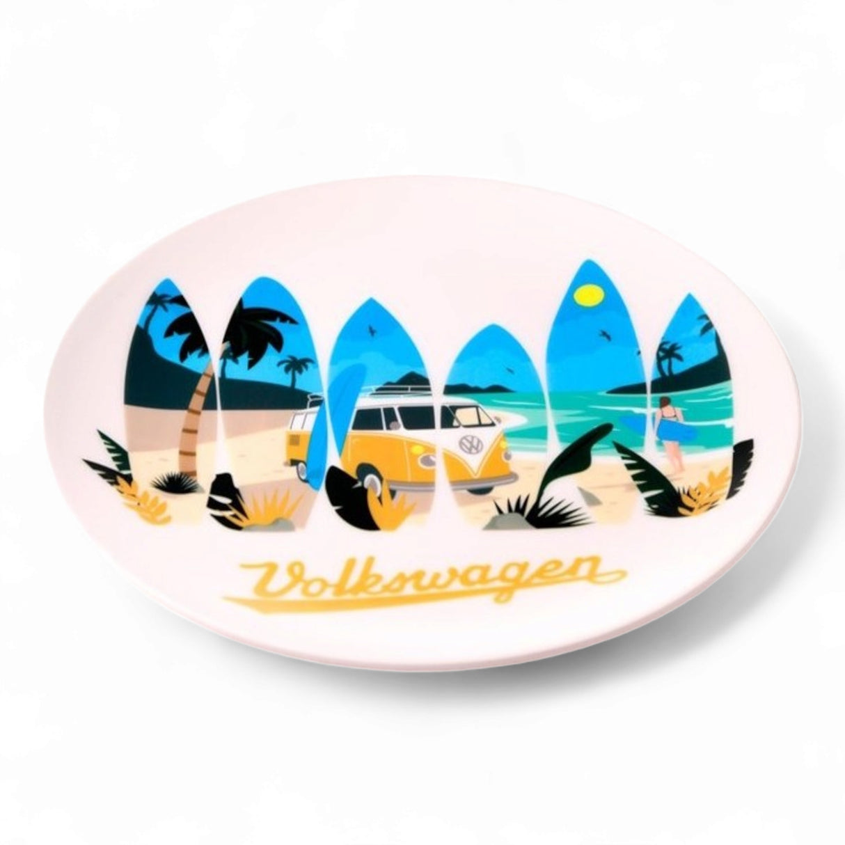 Teller Volkswagen VW T1 Bulli Picknickteller &quotWaves are Calling&quot im 4er Set