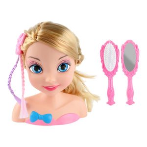 Spielzeug Schminkkopf für Mädchen Styling Spiel mit Haarbürste und Handspiegel